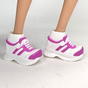 Vintage Barbie Pom Pom Dive Flyer Girls Sneakers Running Shoes White Pink